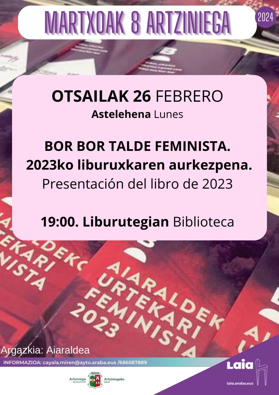 PRESENTACIÓN DEL LIBRO DE 2023: BOR BOR TALDE FEMINISTA (26 DE FEBRERO EN LA BIBLIOTECA A LAS 19:00)