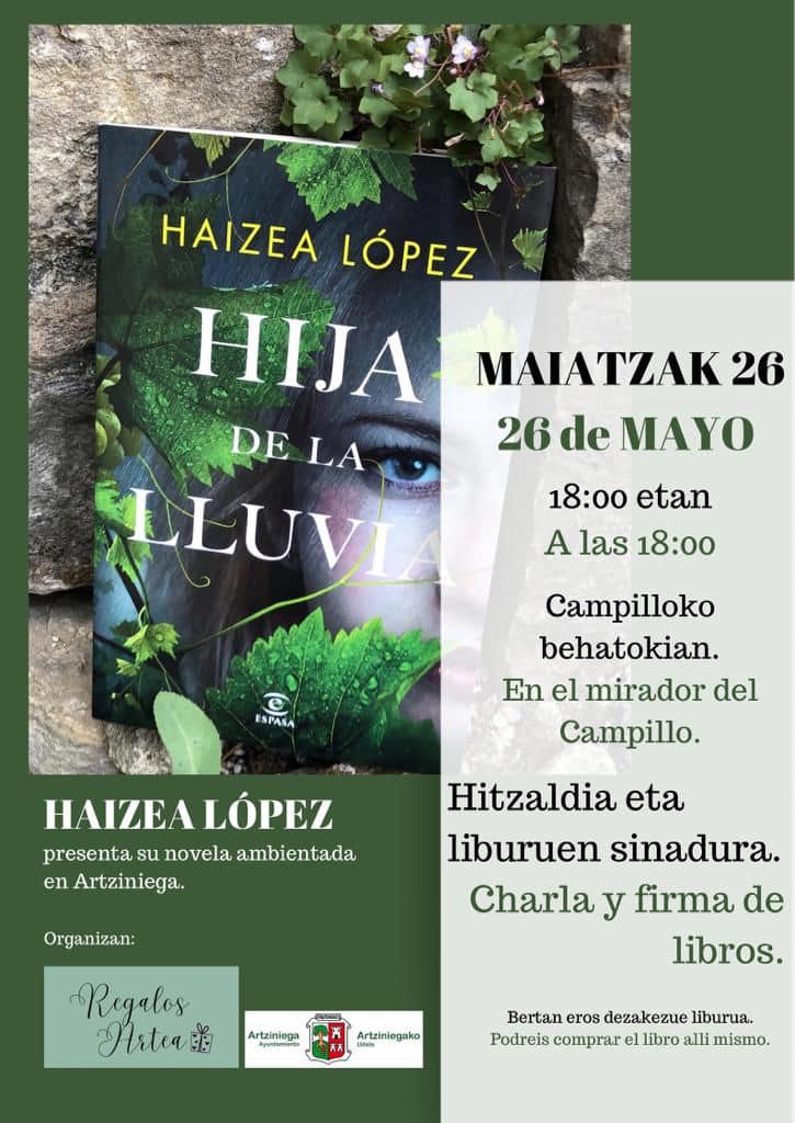 Haizea Lopez idazle bizkaitarrak Artziniega hartu du Hija de la Lluvia bere azken eleberriaren eszenatoki gisa.